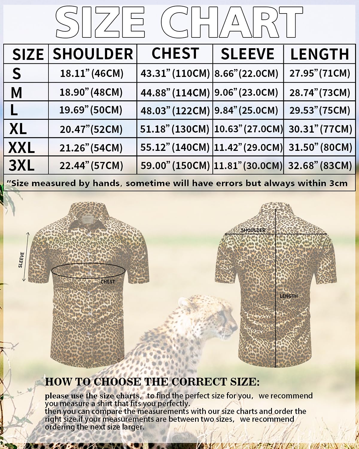 fohemr Herren Leopard Hemd Kurzarm Button down Tiger Tier Muster Freizeithemd Sommerhemd Gelb Small