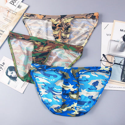 Men's Sexy Low Rise Camouflage Underwear Bulge Pouch Comfort Men Bikini Briefs Underwear