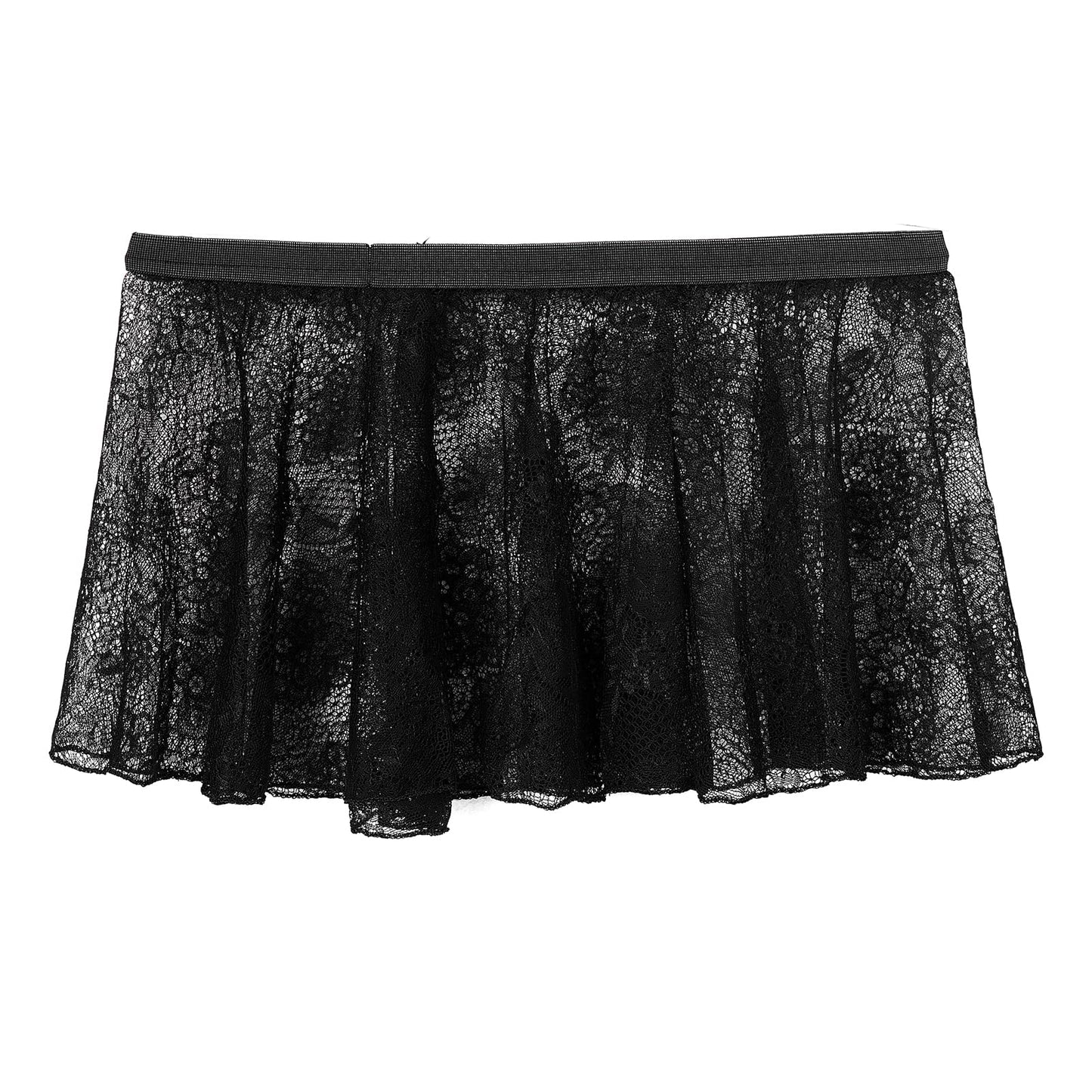 FakeFace Herren Sexy Sissy Höschen Knickers Spitzen-Slip Minirock, Erotisch Unterhosen, Crossdresser Tanga Unterwäsche für Nachtclub, Cosplay & Erotische Dessous, Reizwäsche für Männer