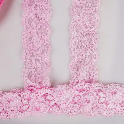 Sissy Strapsgürtel Spitze Strapse Dessous Männer Strumpfhalter für Herren Strumpfband Breit Gay (DE/NL/SE/PL, Alphanumerisch, Einheitsgröße, Regular, Regular, Rosa)