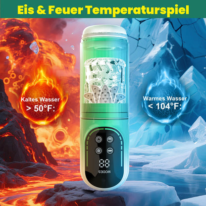 Masturbator Elektrisch Sex Spielzeug Für Die Manner Handfrei Blowjob Masturbieren Cup Mit Strapon-On Harness & Saug & Teleskopfunktion & Rotierende Vibrate Taschenmuschi Penispumpe Sextoysets Für Ihn