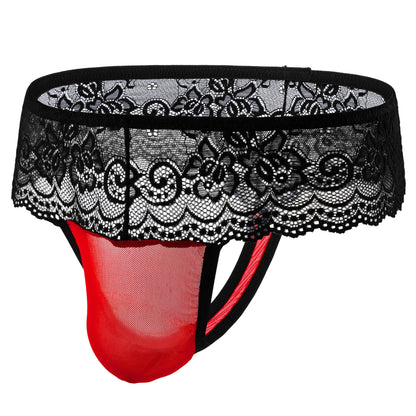 Sissy - Spitze Mesh Thong  Schwarze Spitze