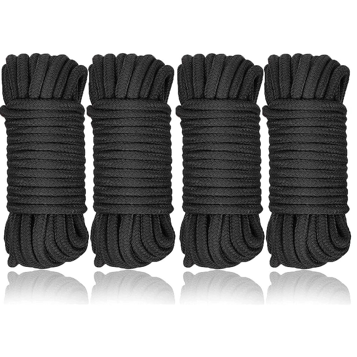 4 X 10m Sex Bondageseil, Weiches-Fesselseil Schwarz Baumwollseil Für sm Sexspielzeug,bondageset fessel Allzweckseil Bondage Set für Paare Fesselspiele