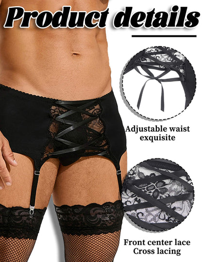 Strapse Dessous Set -  Halterlose Strümpfe - Strapsstrümpfe Strumpfgürtell - Sissy - Femboy - Crossdresser