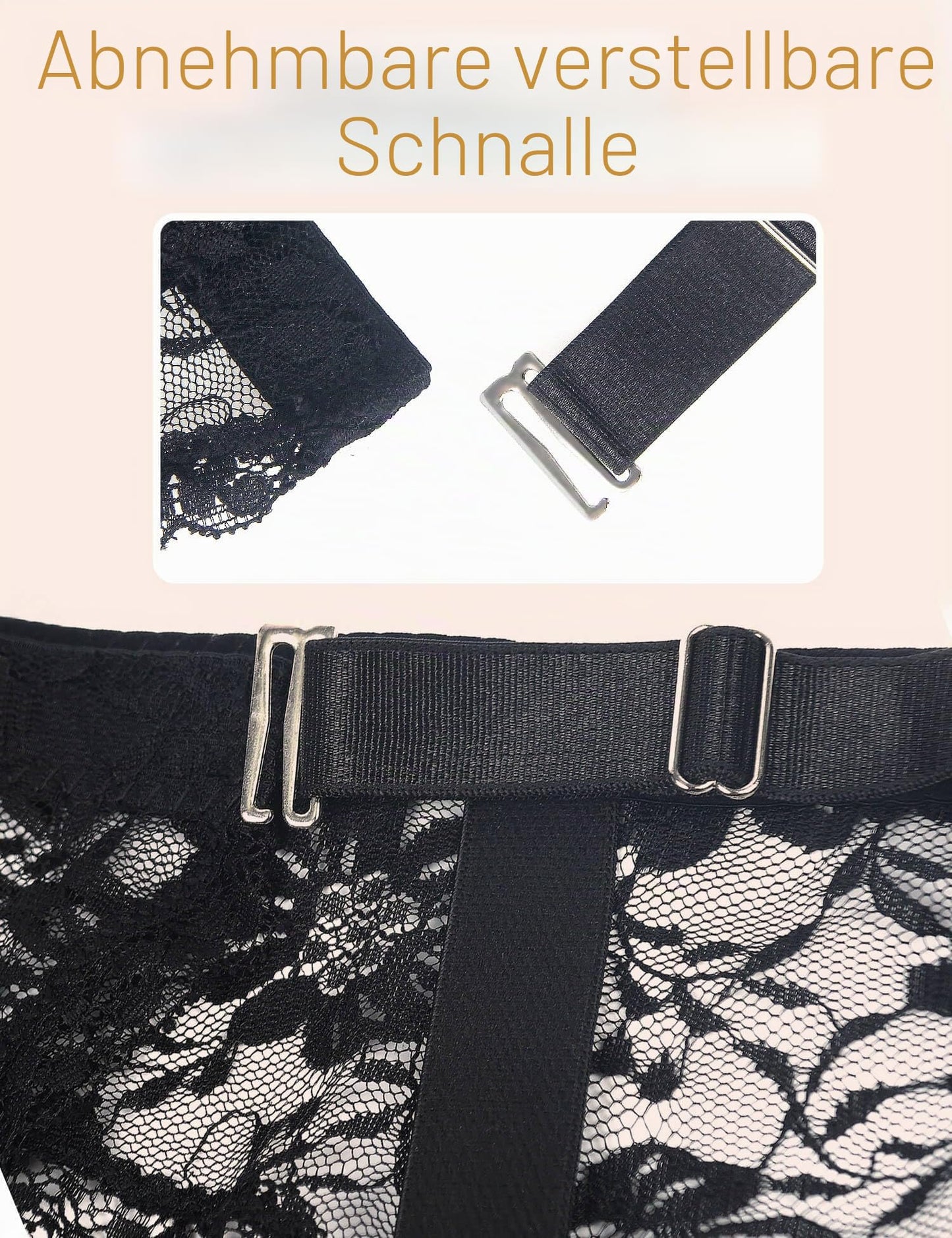 Herren Strapsgürtel Spitze Sexy Strumpfhalter Set Schwarz S