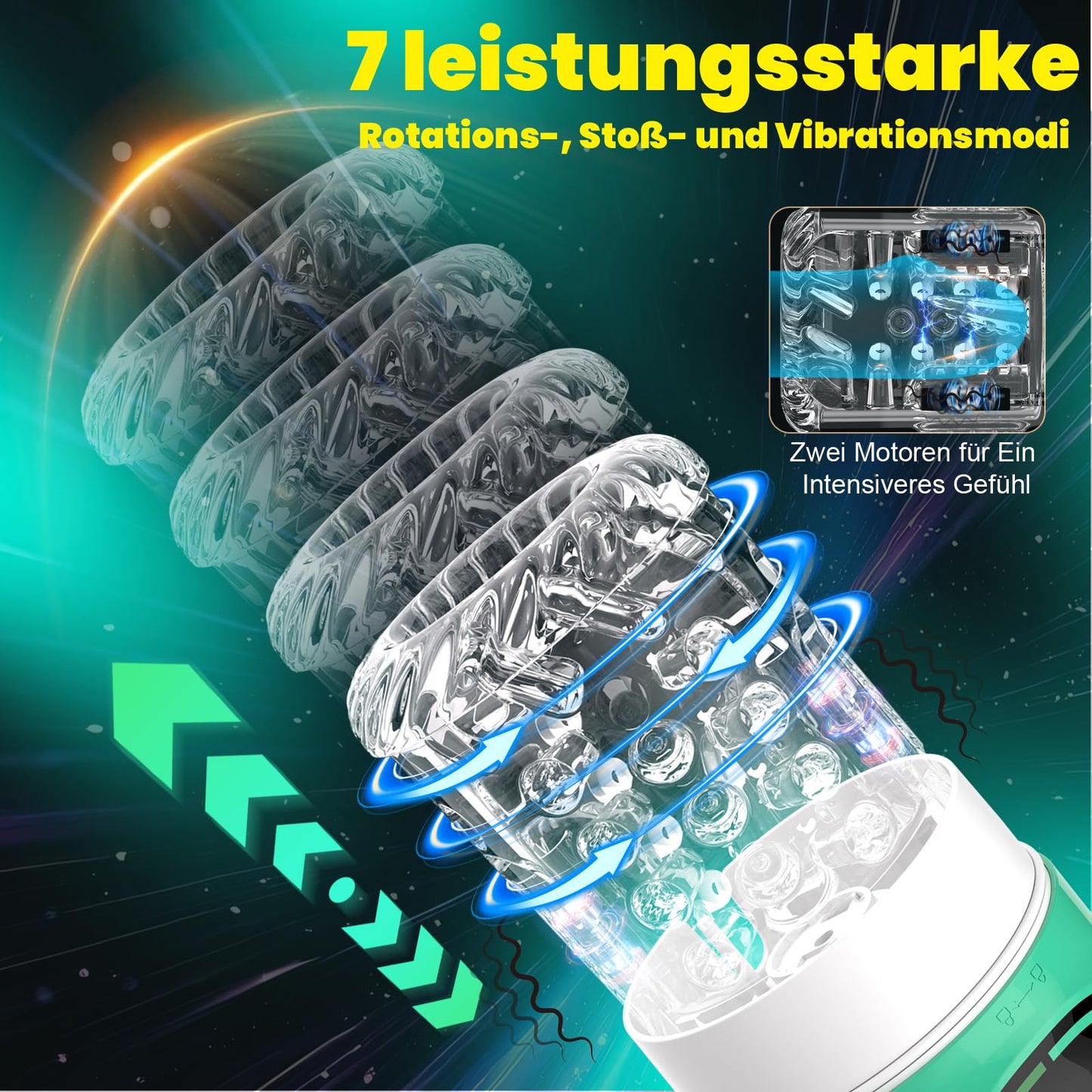 Masturbator Elektrisch Sex Spielzeug Für Die Manner Handfrei Blowjob Masturbieren Cup Mit Strapon-On Harness & Saug & Teleskopfunktion & Rotierende Vibrate Taschenmuschi Penispumpe Sextoysets Für Ihn