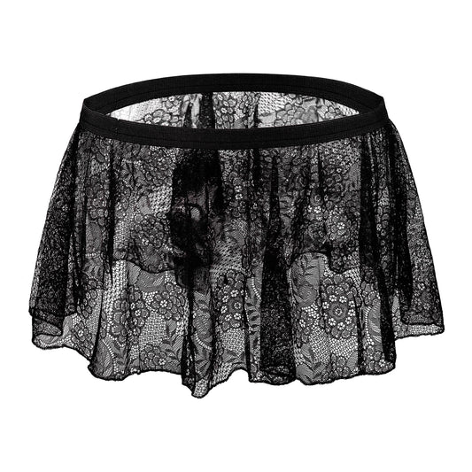 FakeFace Herren Sexy Sissy Höschen Knickers Spitzen-Slip Minirock, Erotisch Unterhosen, Crossdresser Tanga Unterwäsche für Nachtclub, Cosplay & Erotische Dessous, Reizwäsche für Männer