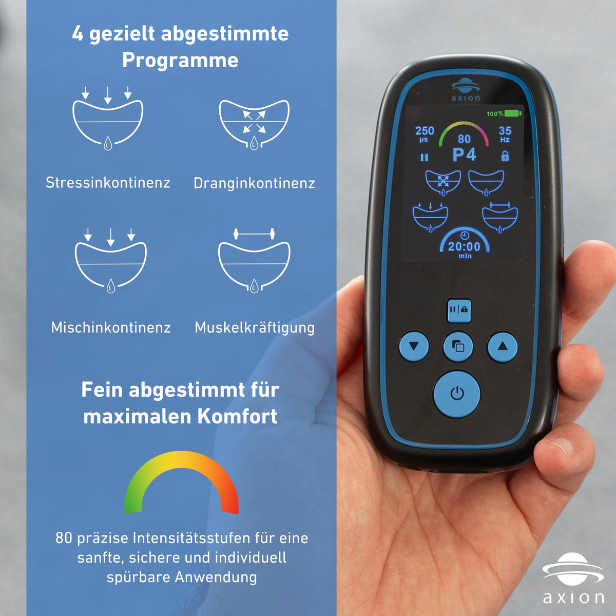 axion® Stim-Pro I-3000 Beckenbodentrainer - Mann. Medizinprodukt nach MDR