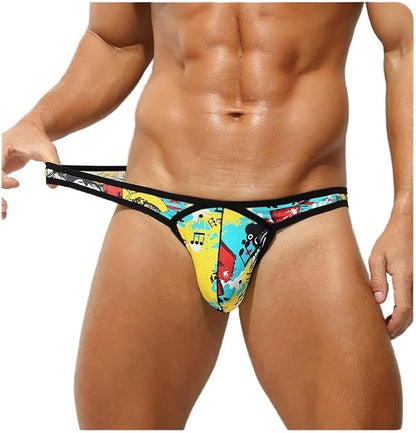 Sexy Herren-Slip, Unterwäsche, Strings, niedrige Taille, atmungsaktiv, Thong, bunt, M