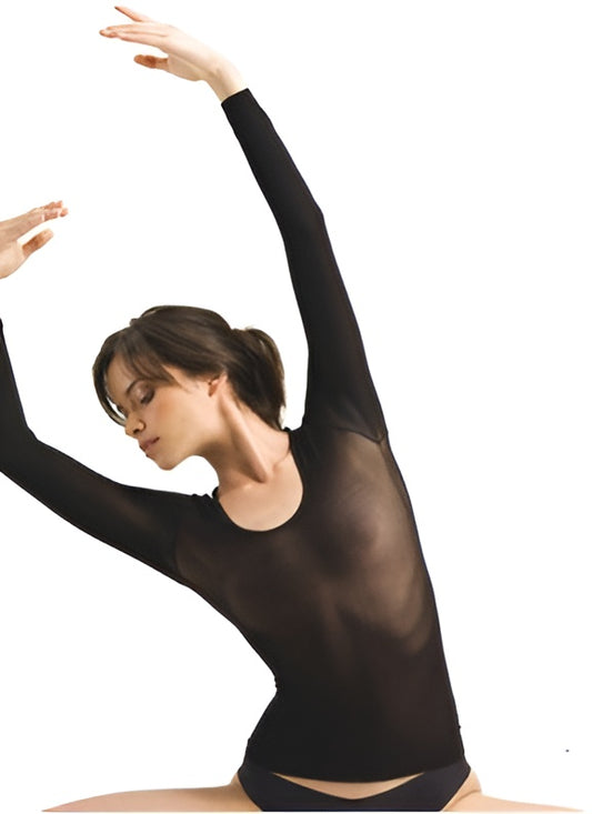 Transparentes Nylon-Unterziehshirt  schwarz