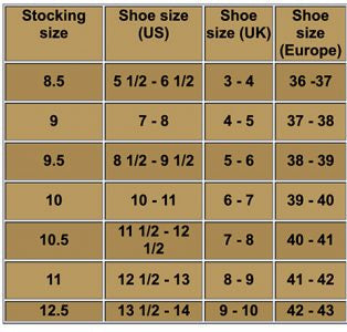 groessentabelle echte nylonstruempfe nylons